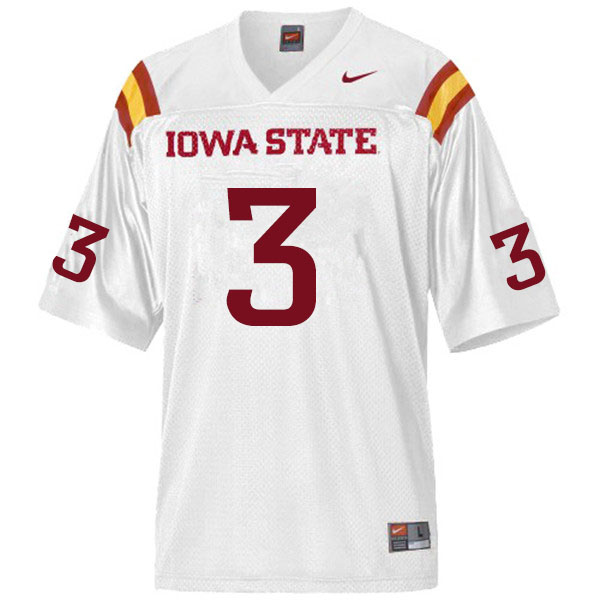 Iowa State Cyclones Men's #3 JaQuan Bailey Nike NCAA Authentic White College Stitched Football Jersey QC42T26PY